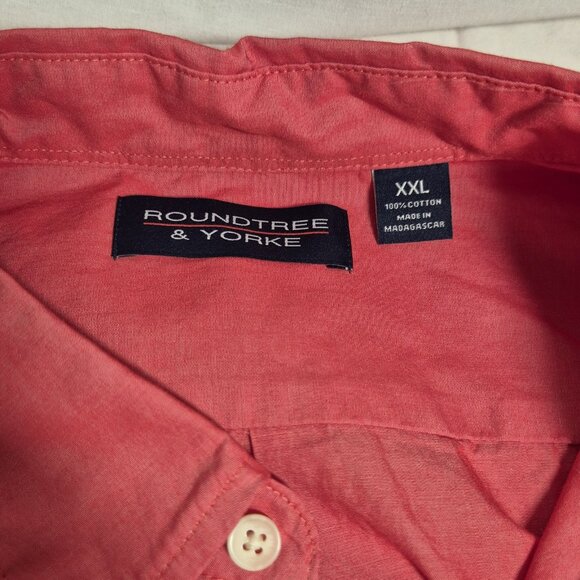 Roundtree & Yorke Men's Heritage Intense Red Collect Shirt Size XXl Cotton  (57) - Picture 5 of 10
